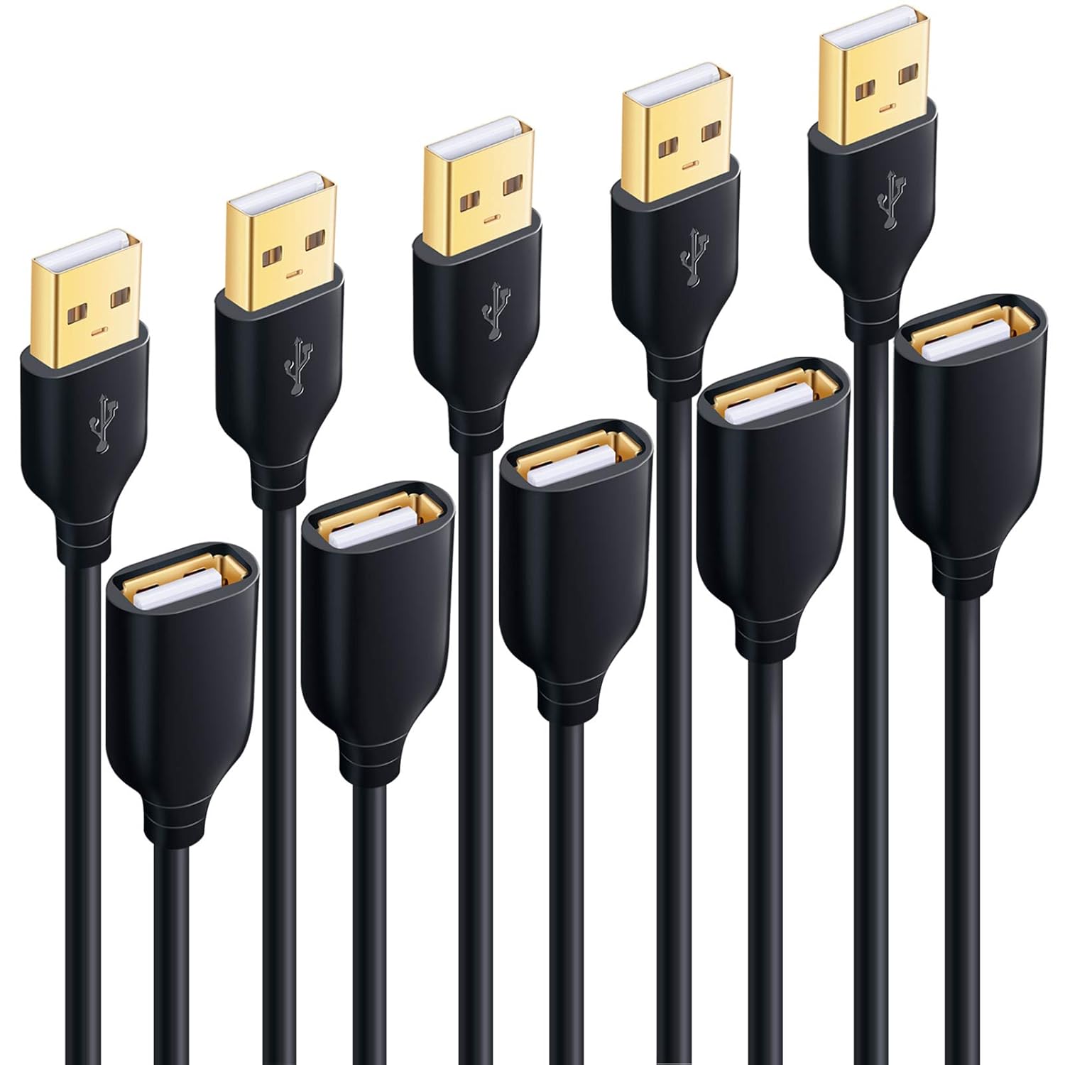 USB Cable Extension, Besgoods 5Pack 10ft USB Extension Cables Extra