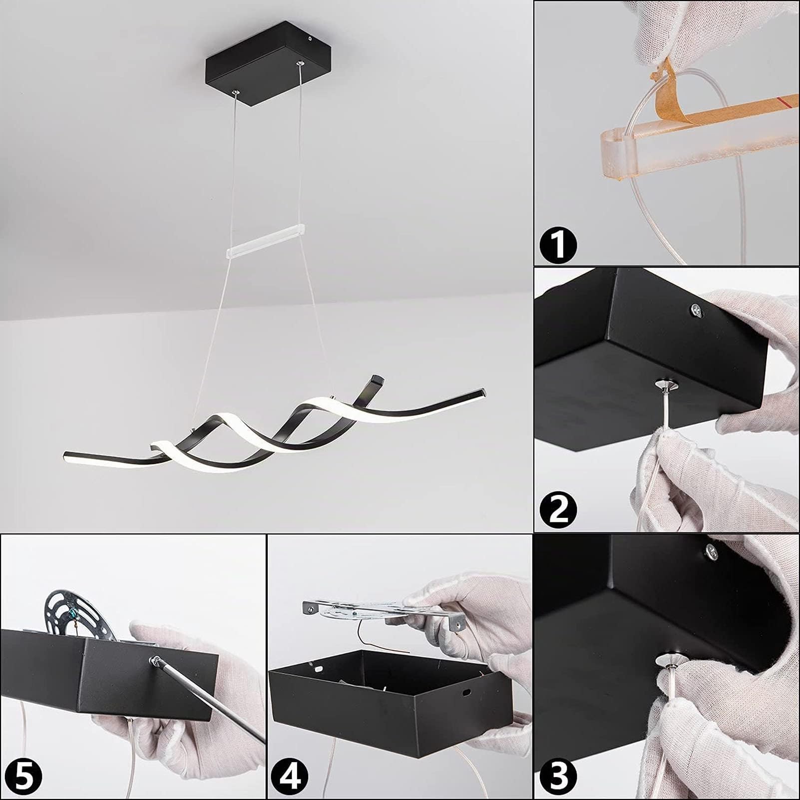 Lampada a Sospensione LED dimmerabile con Telecomando Luce,120cm