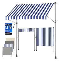 SONGMICS Tenda da Sole Avvolgibile, Tendalino Parasole Retrattile Manuale