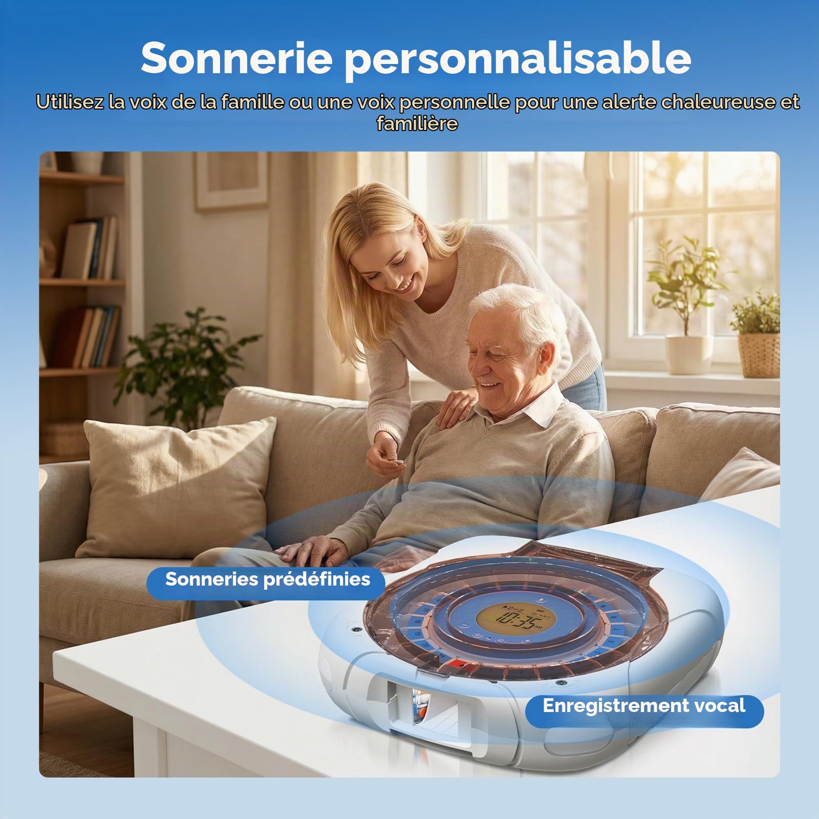 Retekess TH017 Distributeur Électronique de Comprimés, Connexion Wi-Fi