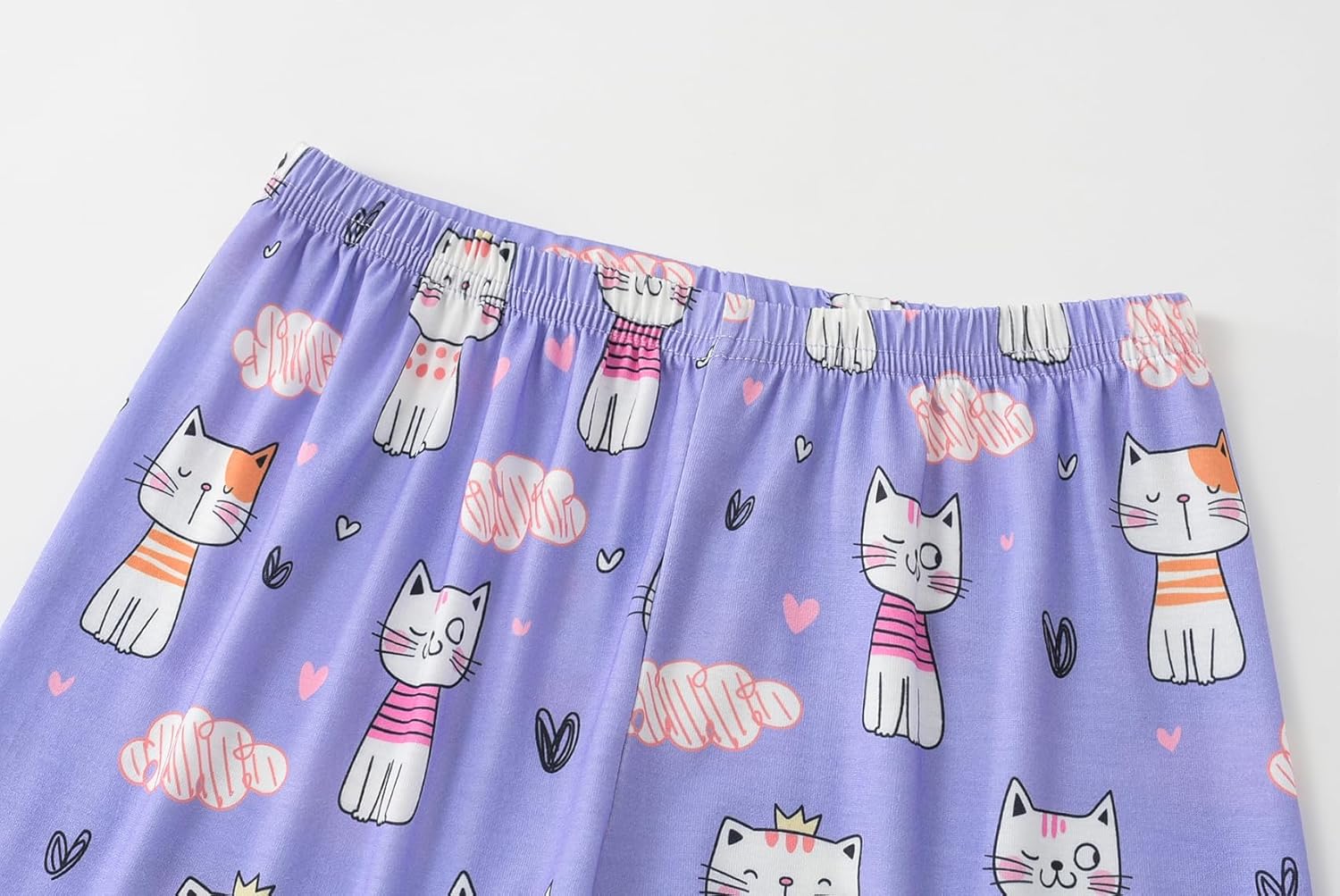 Summer Pajamas for Girls Big Kids Cute Cartoon Soft Nighty Sleepwear 2-Piece Short Sleeve Set Size 6-16 - Image 5