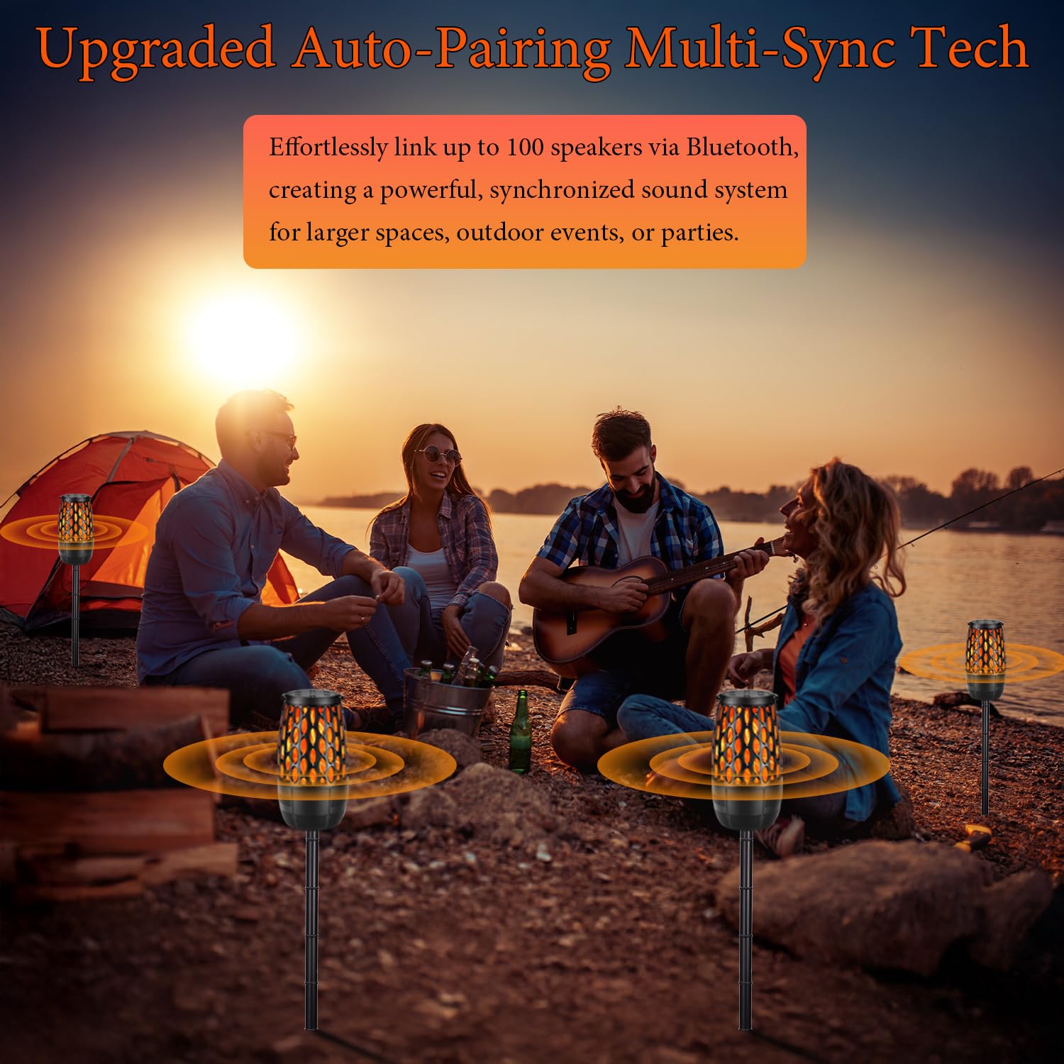 Altoparlanti Bluetooth da esterno aggiornati, altoparlante Bluetooth 5.3 da 10 Watt, accoppiamento automatico multi-sincronizzazione fino a 100 altoparlanti, altoparlante esterno impermeabile IPX6 per