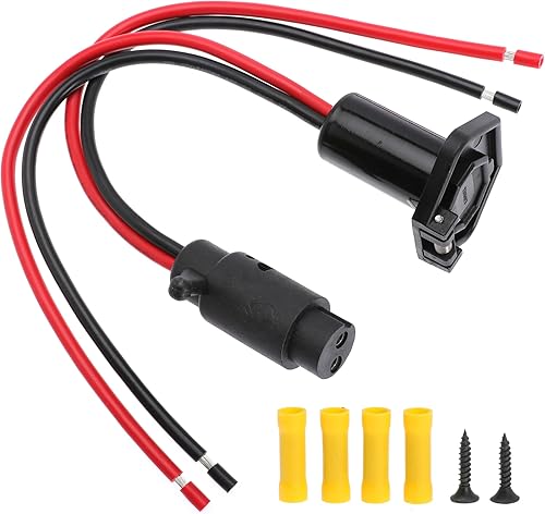 Miniatura 4 de Conector hembra de motor de arrastre de 12 V, conector hembra de 10 AWG, 2 cables, conector de motor de arrastre para barco marino (Plug-FM10)