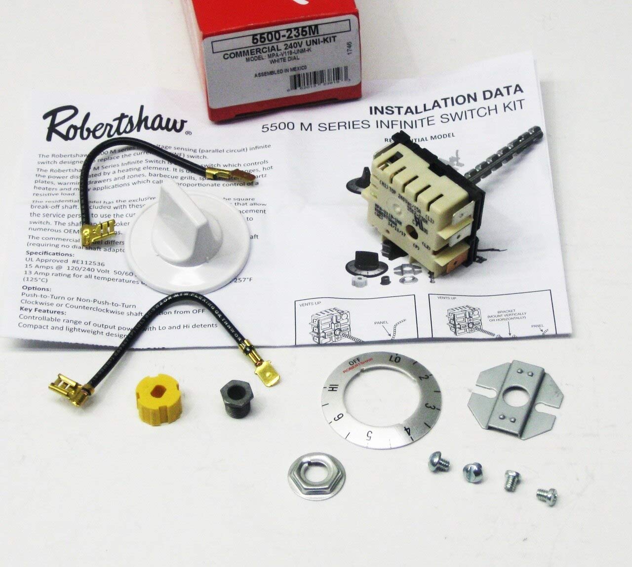 Robertshaw 5500-235 Comercial Cooking Infinite Switch INF-240-1153 42-1092 21618