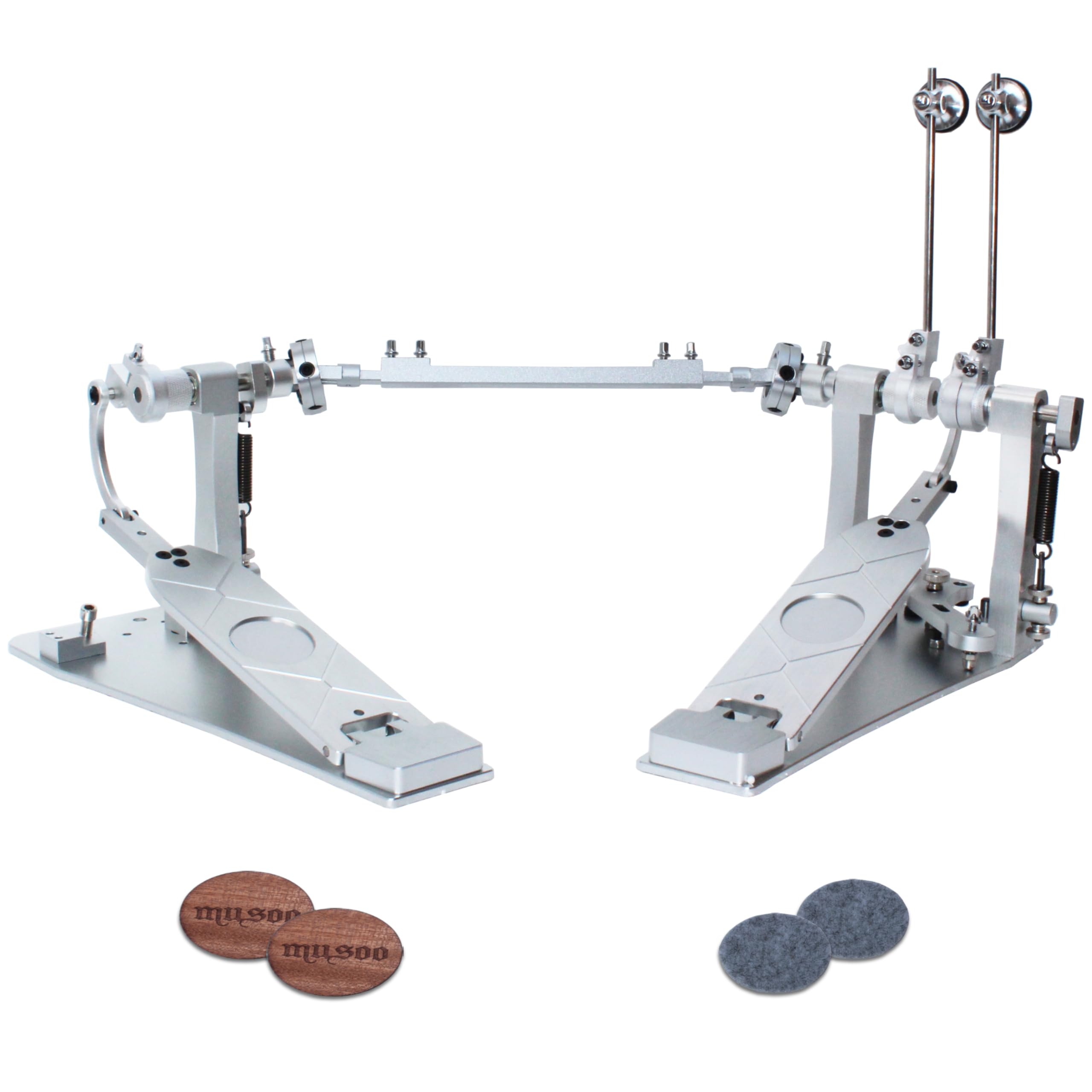 Doppel-Bass-Drum-Pedale, Direktantrieb, hochwertige Aluminiumlegierung, vereinfachte Version inklusive Hammer