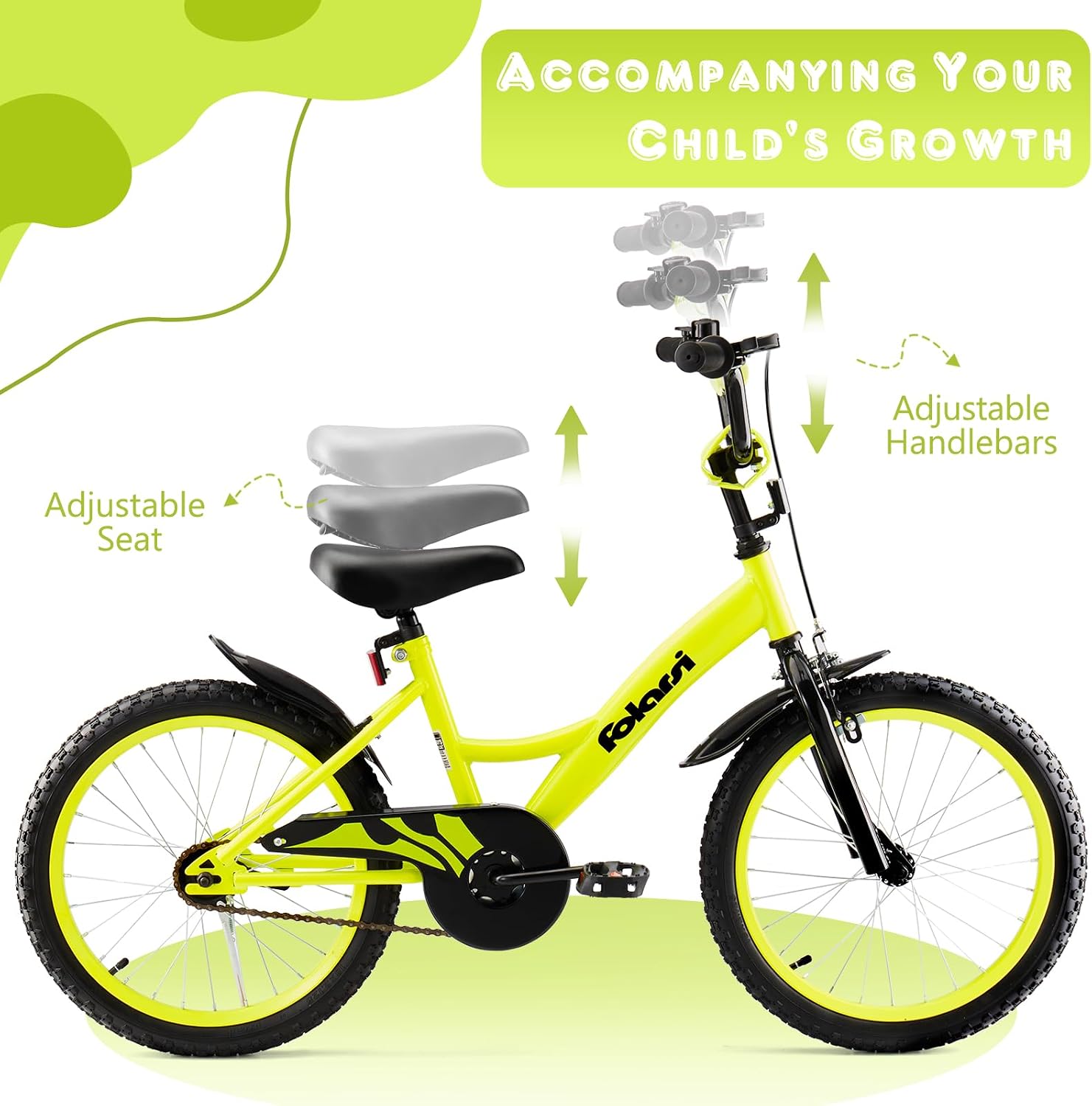 Kids Bike 14 16 18 Inch Bicycle for 3-9 Years Boys Girls Bike，Children's Bicycle with Bell Training Wheels, Multiple Colors