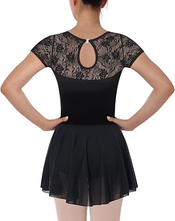Women Dance Ballet Leotard with Skirt Dancewear
