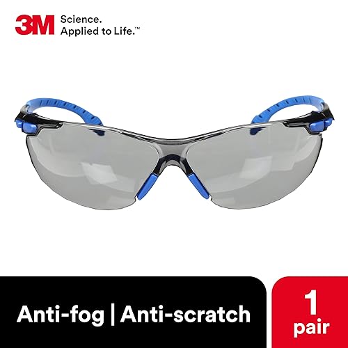 Miniatura 3 de Anteojos protectores 3M Solus 1000 Seriescon revestimiento de Scotchgard antiniebla, talla única , NegroAzul, Gris (BlackBlue Frame, Gray Lens), 1