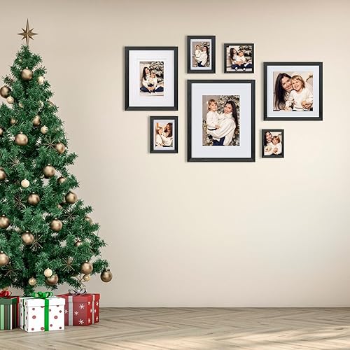 Miniatura 8 de Egofine Portarretratos de 9 x 12 pulgadas, hechos de madera maciza con plexiglás, para exhibir imágenes de 5 x 76 x 8 con paspartú o de 9 x 12