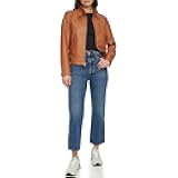 womens Faux Leather Motocross Racer Jacket (Standard and Plus)