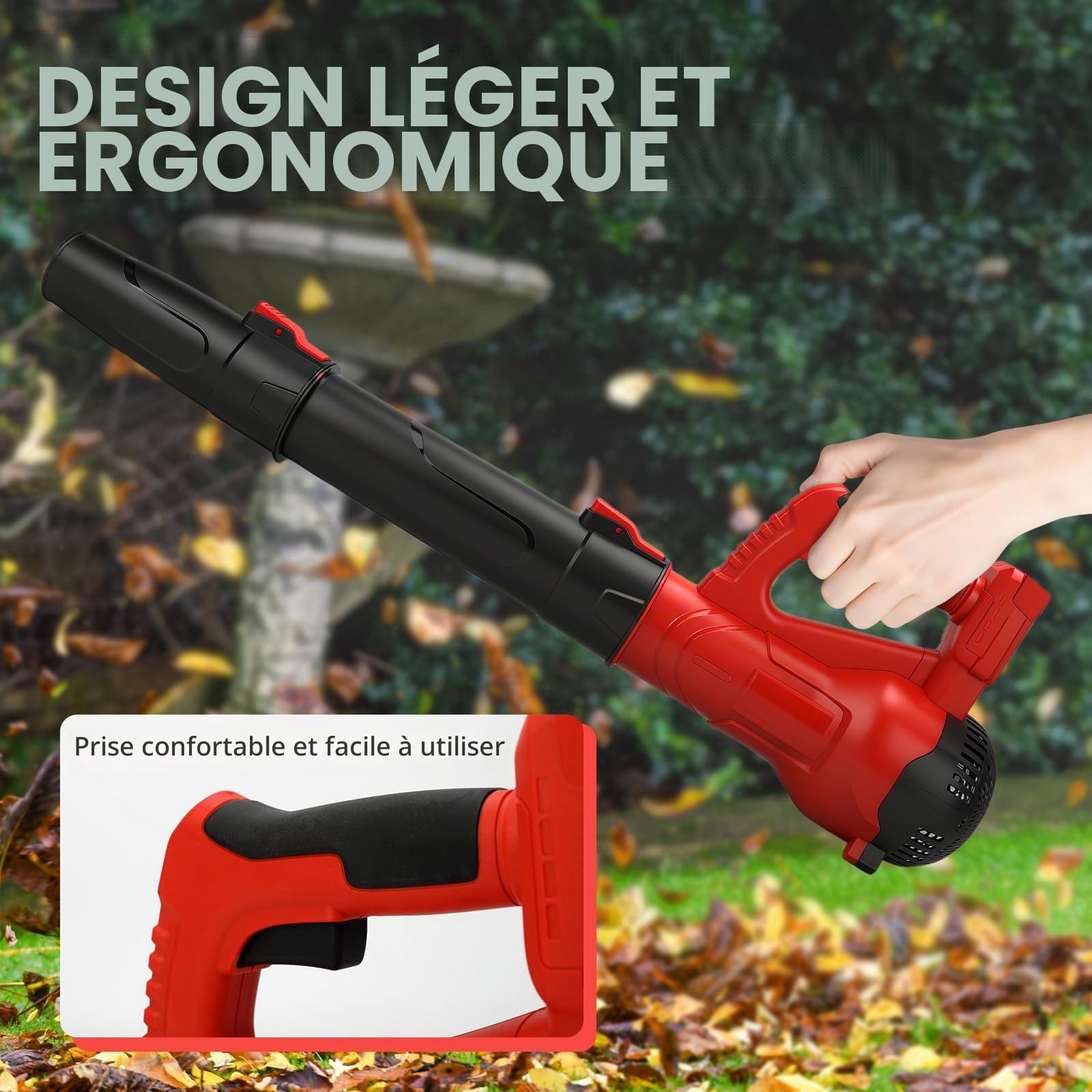 Souffleur de feuilles sans fil pour batterie Milwaukee 18 V, moteur sans balais, 18 000 tr/min, pour nettoyage de terrasse, cour, trottoir, jardin (outil nu, sans batterie)