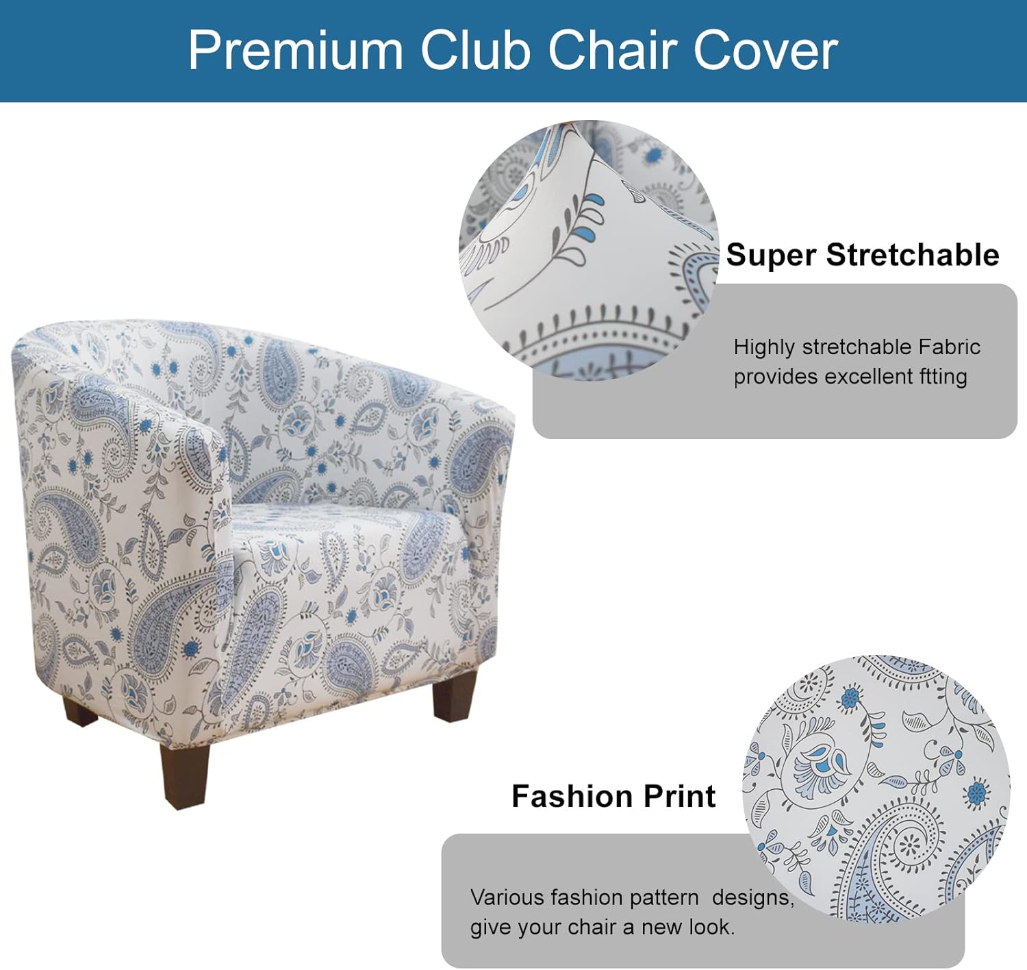 NILUOH Club Chair Slipcover, Tub Chair Cover, Stretch Armchair Covers, Sofa Cover Furniture Protector for Living Room(Cashew)
