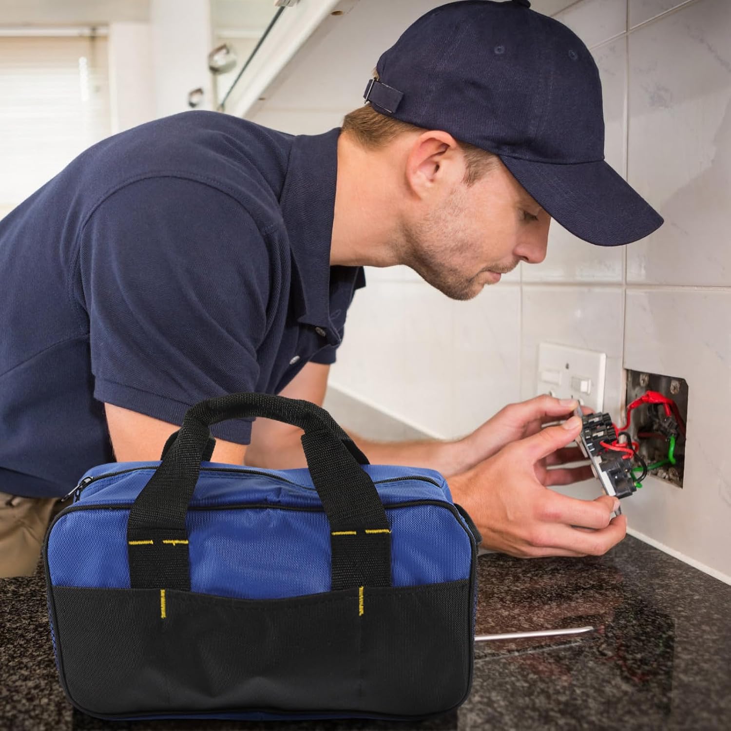 Canvas Multi Function Tool Bag Wide Open Tote for Repair Work image 5