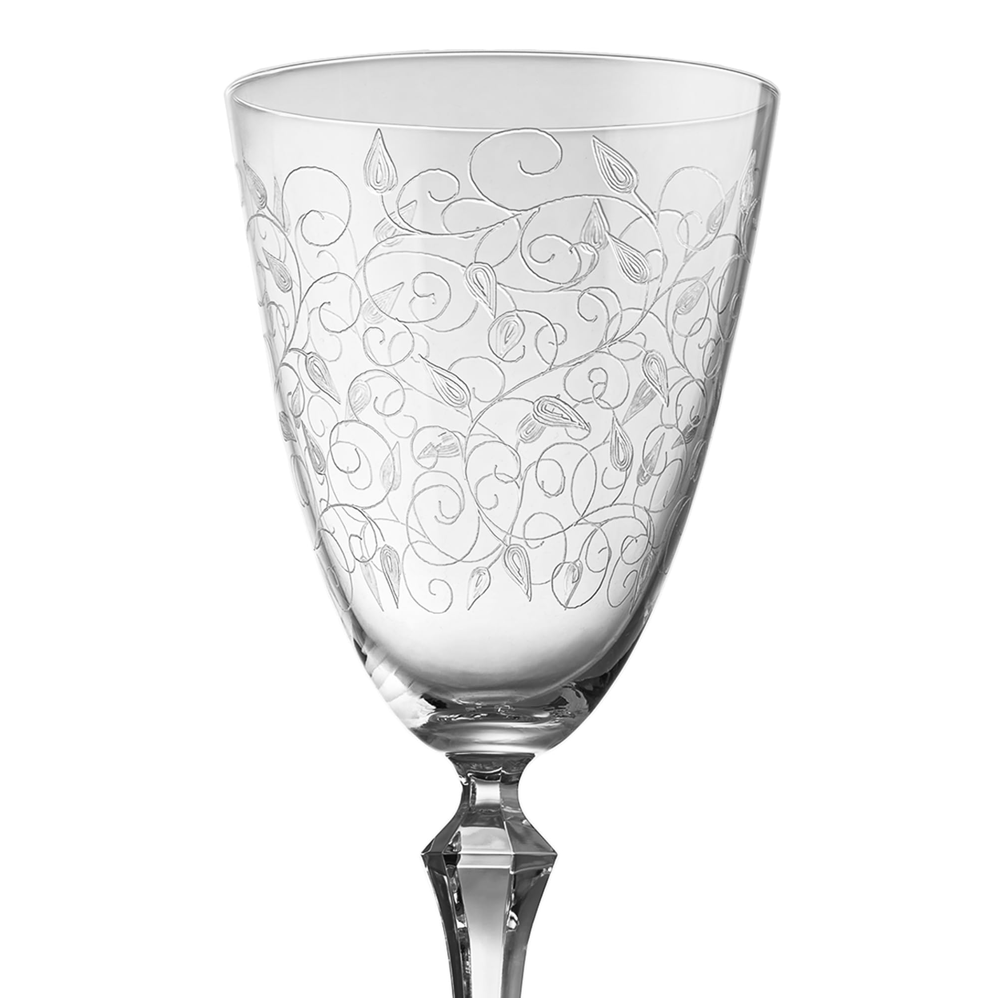 Bohemia Rotweingläser Kristall, Weinglas, Model Leaves clear, Gravur, 350 ml, 6er Set