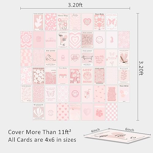 Miniatura 7 de wall67 Decoración estética de habitación rosa, kit de collage de pared rosa para pósteres estéticos de habitación, decoración estética rosa para