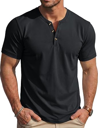 40% off: MAGCOMSEN Men's Henley Short Sleeve Shirt Moisture Wicking Lightweight Cotton T-Shirts Casual Summer Basic Tee …