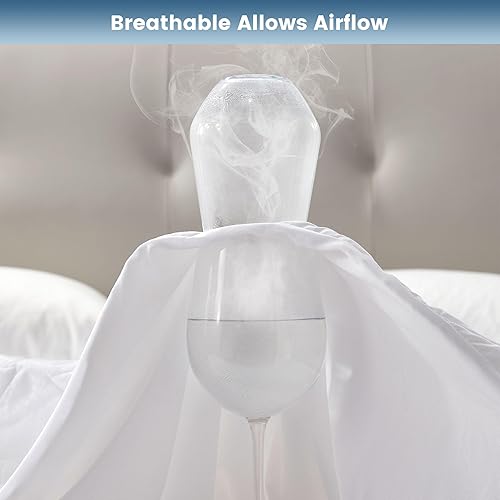 Miniatura 3 de SLEEP ZONE Protector de colchón impermeable Queen lavable a máquina, transpirable con bolsillos profundos, uso en todas las estaciones, calidad de