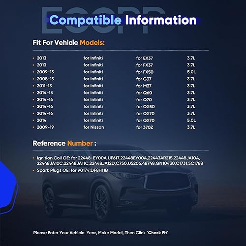 Vista 229 de ECCPP Bobinas de encendido portátiles de repuesto para automóvil compatibles con Infiniti I30/para Nissan Maxima 3.0L V6 2000-2001 Reemplazo