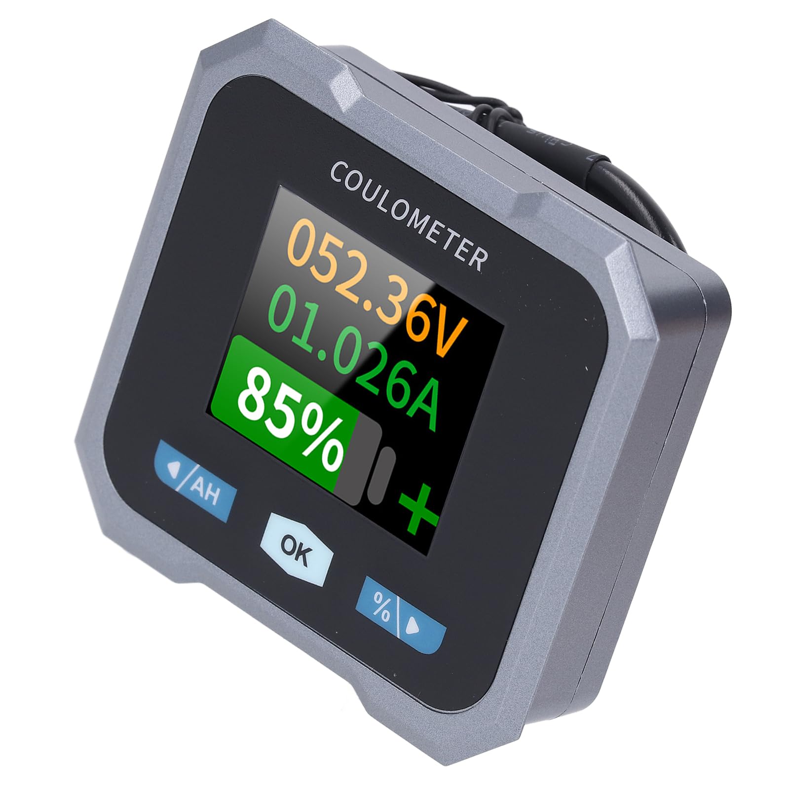 Monitor Batteria Intelligente, Monitor Batteria Shunt con Display LCD Bluetooth da 1,8 Pollici, Misuratore Carrello da Golf con Portata 10-100 V 50 A per Barca Moto