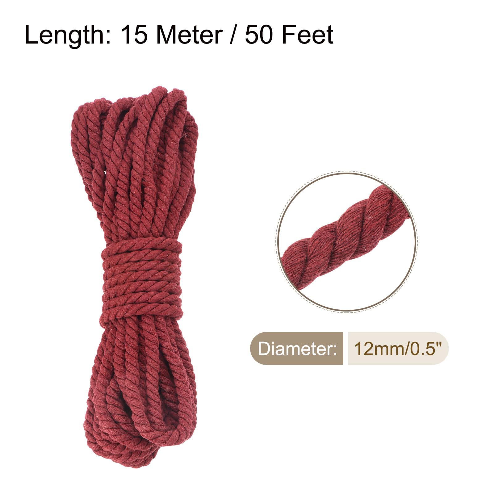 Rebower 0.5 Inch 50 Feet Macrame Cord - Image 2