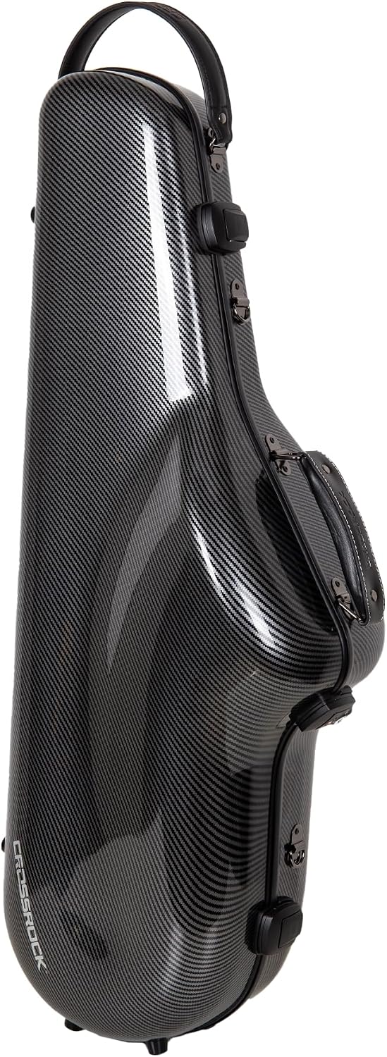 Crossrock Fiberglass Tenor Saxophone Case | Ultra-Light 3K Carbon Finish (Piano Black) | Lab-Certified Impact Protection & TSA Lock | Ergo Backpack System（CRF5030TSBK）