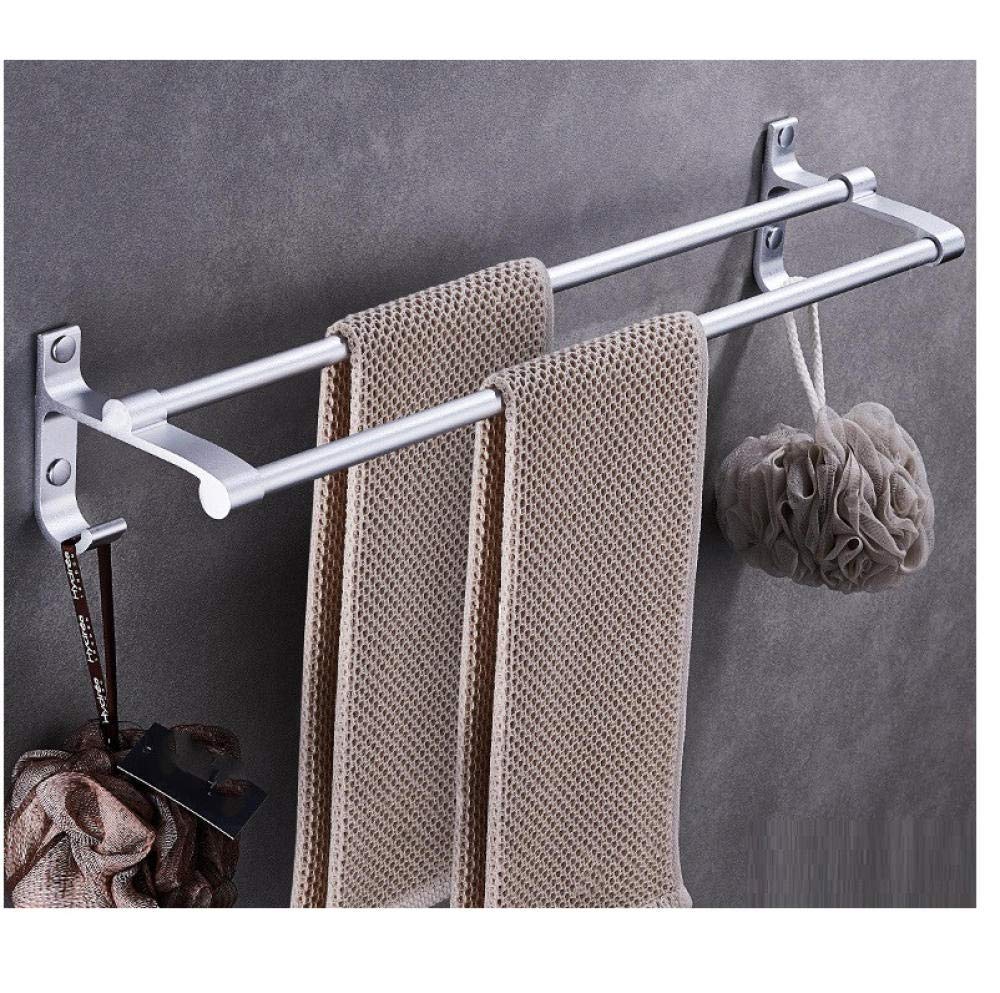 Toallero de cocina de aluminio plateado y barra doble de 40 cm CHEWYNP