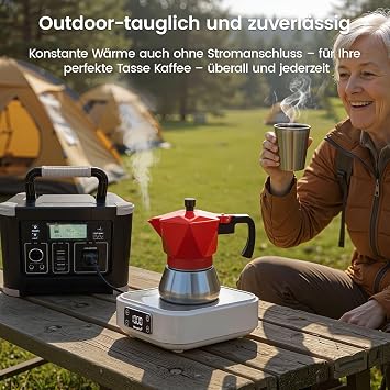 Mini Portable Induction Hob 1000W, Plug in Single Induction Cooker with 9 Power Levels, Electric for Camping, Caravan, Home, Quick Heat for Coffee, Tea, Flameless, Easy-Clean, 220~240V, White