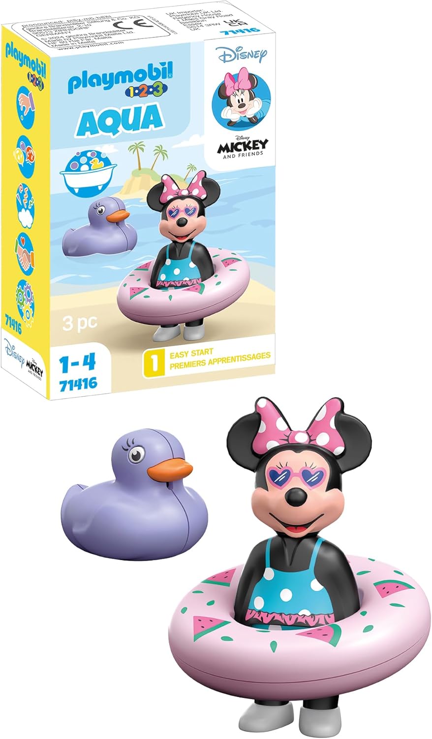 PLAYMOBIL 1.2.3 & Disney 71416 Minnie's Beach Trip from 12 Months