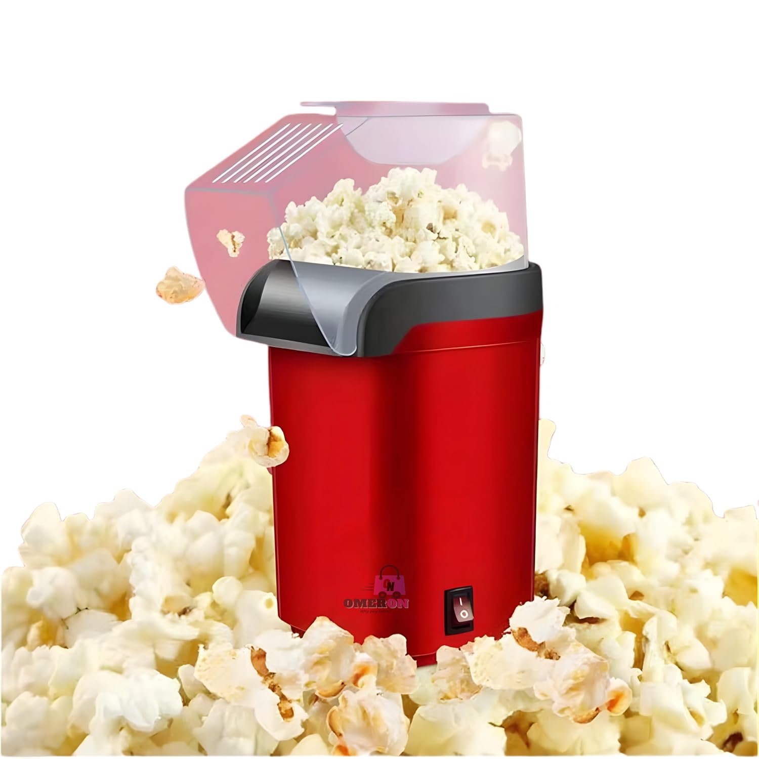 (𝟏𝟎 𝐘𝐄𝐀𝐑 𝐖𝐀𝐑𝐑𝐀𝐍𝐓𝐘) 1200W Instant Electric Hot Air Popcorn Popper Oil-Free Healthy Snack Maker for Home, Kids & Adults, Quick Heating for Movie Nights At Home & Parties - Amazon product rated Grade B