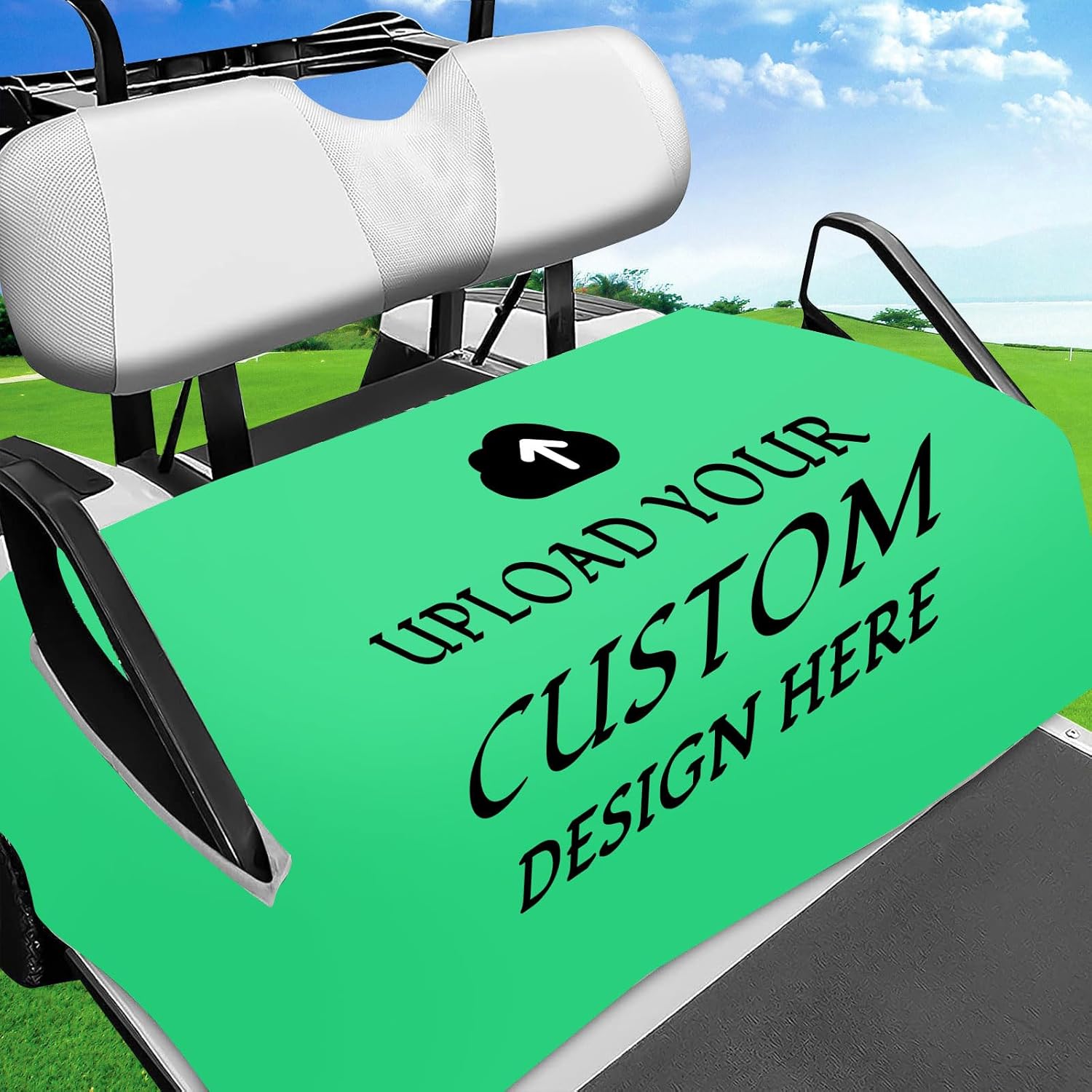 HDSD Custom Golf Cart Seat Covers, Personalized Golf Cart Seat Towels with Your Photo Text Logo, Suitable for EZGO, Yamaha, Club Car and More