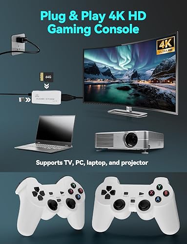 Miniatura 4 de Consola de juegos retro, emulador de juegos clásicos integrado de más de 20000 juegos, videojuegos con salida HDMI 4K, controlador inalámbrico de