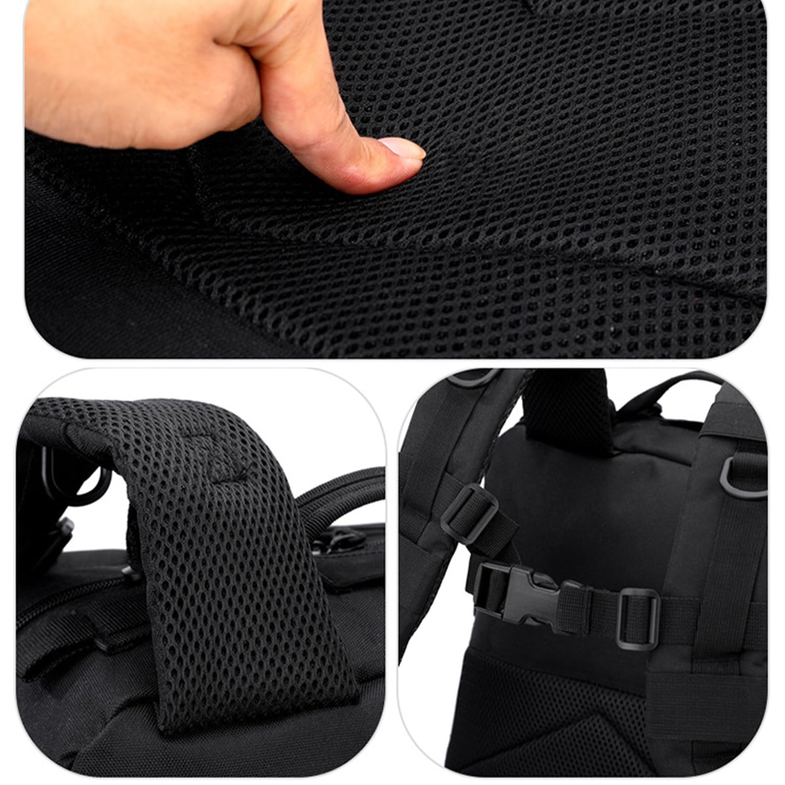 Zaino da Viaggio 45 Litri Capiente Zaino Militare Tattico da Uomo Impermeabile Multitasche Borsa Tattica da Trekking, Caccia (nero)
