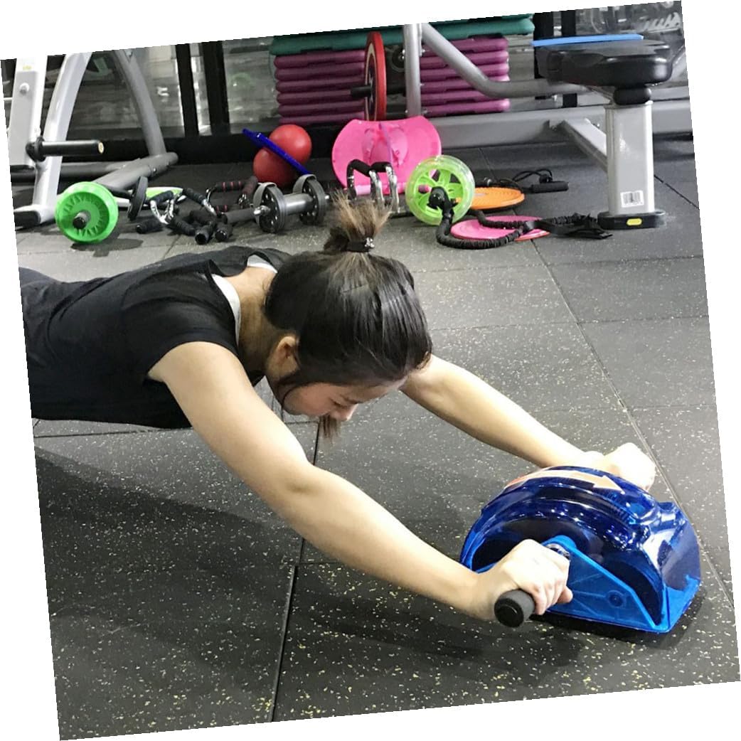 Four-wheeled Ab Roller Wheel with Gear, Blue Exercise Wheel Roller for Home Abdominal Exercise and Core Strengthening Fitness Equipment