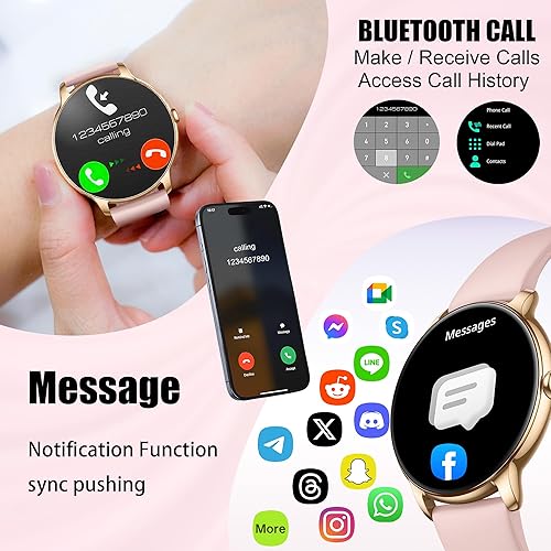 Miniatura 8 de Reloj inteligente para mujer, rastreador de actividad AMOLED de 1.32 pulgadas con frecuencia cardíaca, oxígeno en sangre, monitor de sueño,