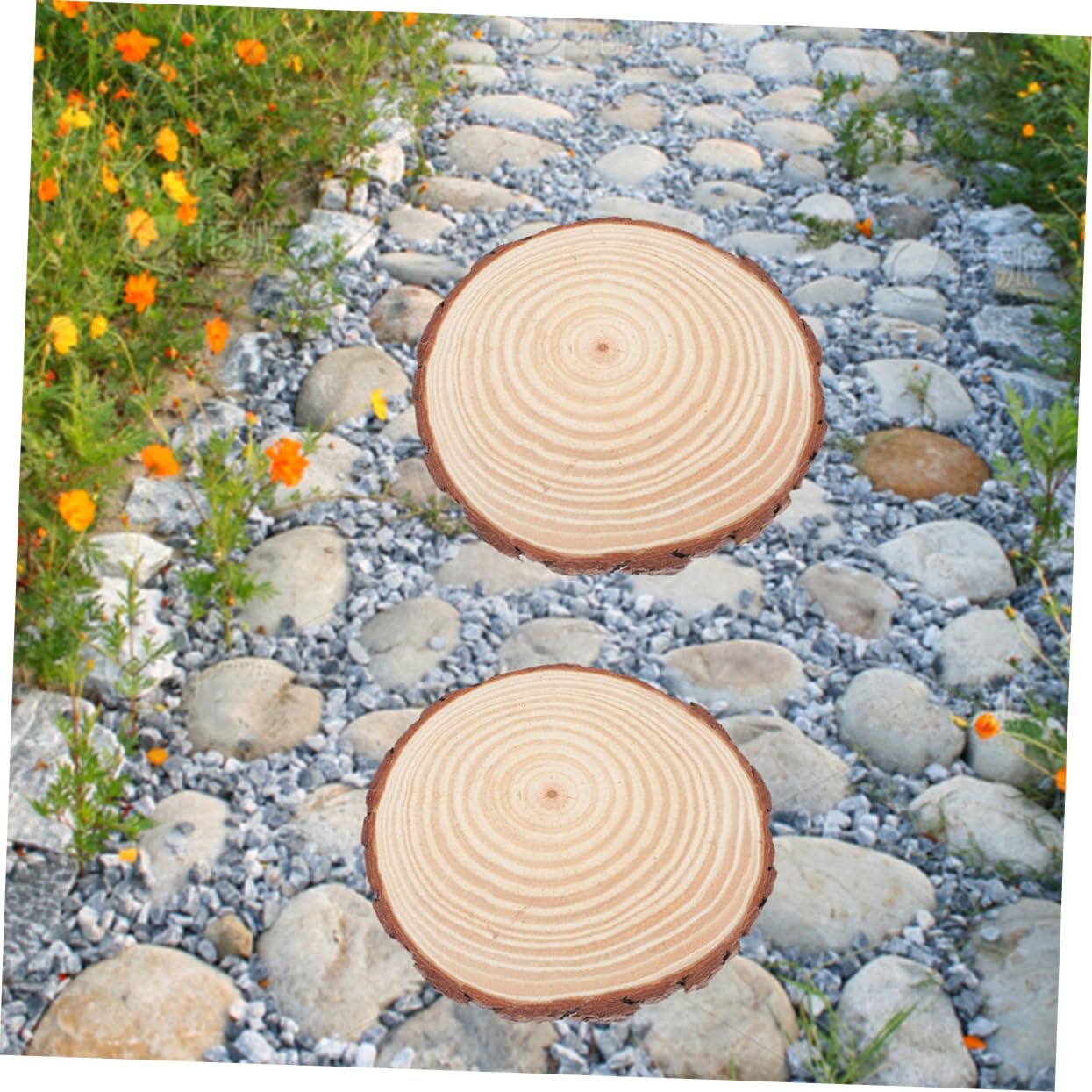 2pcs Garden Stepping Stones Patio Decorative Outdoor Slice Walkway Easy DIY Installation Landscape