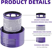 Vista 3 de Paquete de 4 filtros de vacío V10 de repuesto para Dyson V10 Cyclone Series, V10 Animal, V10 Absolute, V10 Total Clean, SV12, lavable, filtro