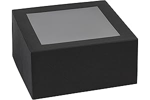 Hammont Premium Square Bakery Boxes - Black 6x6x3 Pastries Boxes
