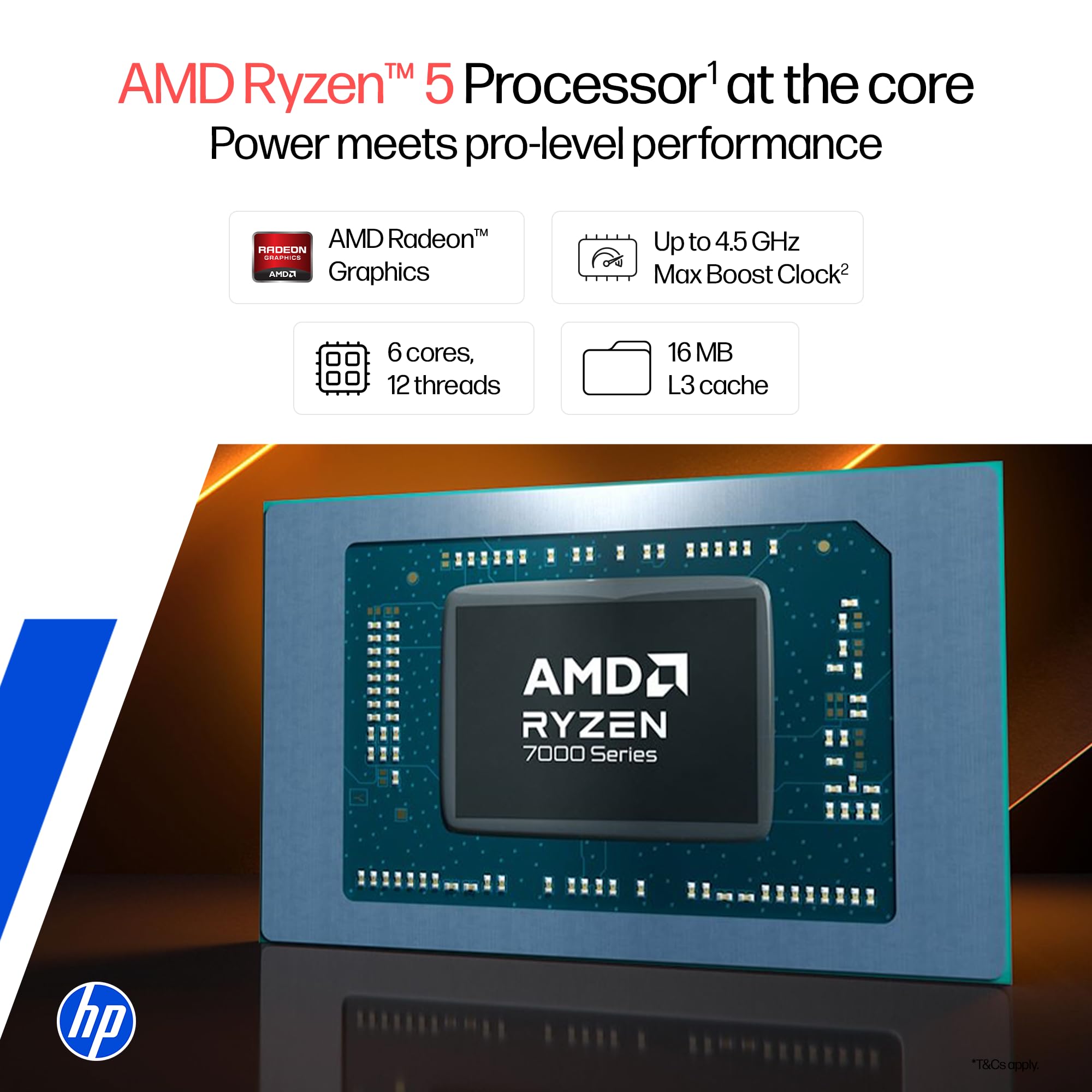 HP 14, AMD Ryzen 5 7530U (16GB DDR4, 512GB SSD) FHD, Anti-Glare
