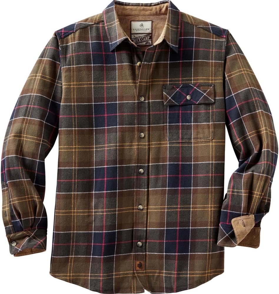 Legendary Whitetails Men's Flannel Shirt Long Sleeve Button Down 100% Cotton