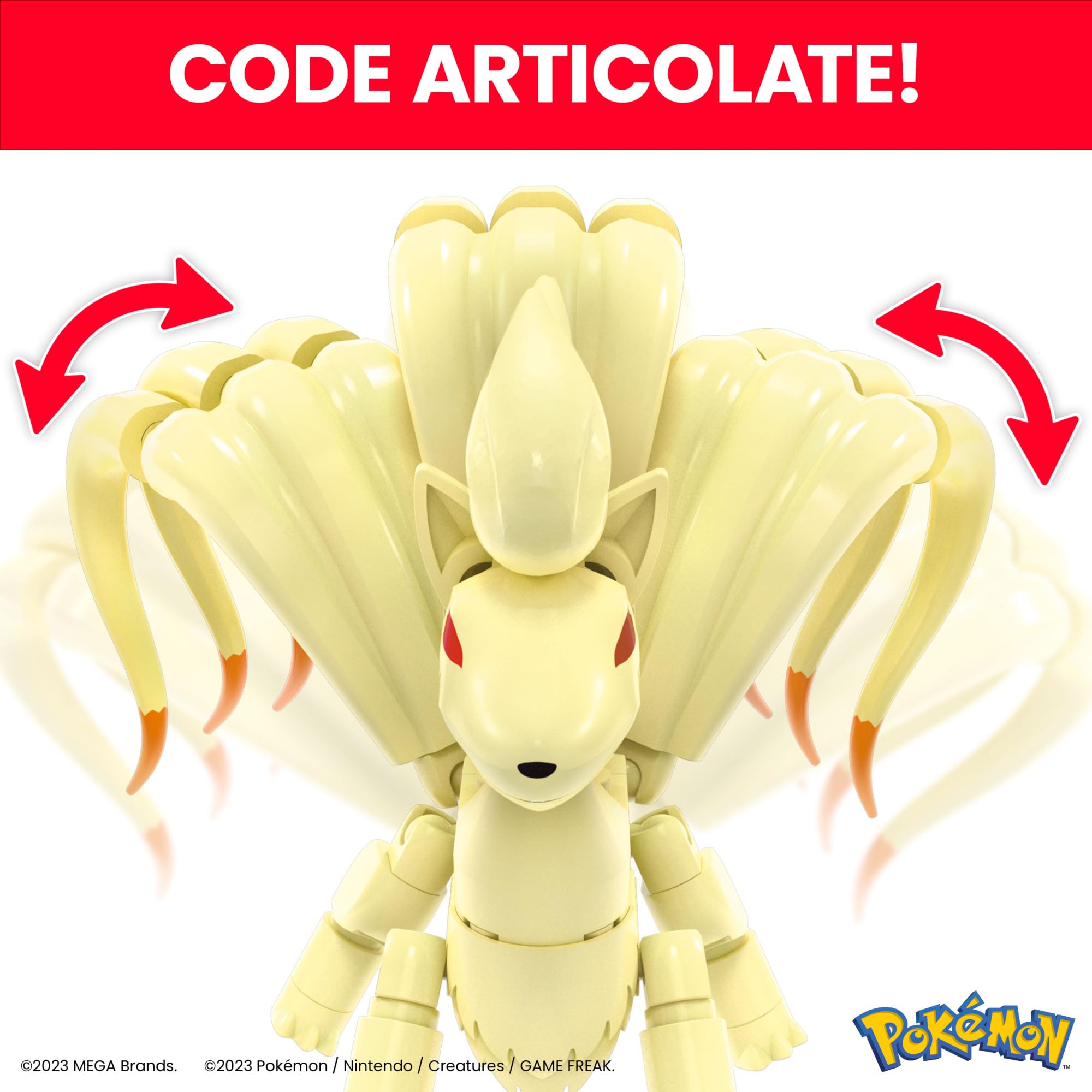 MEGA Pokémon - Evoluzione di Vulpix, Set da Costruire con 145 Pezzi e 2 Personaggi snodati, Vulpix e la Sua Evoluzione Ninetales, Giocattolo per Bambini, 7+ Anni, HTH79