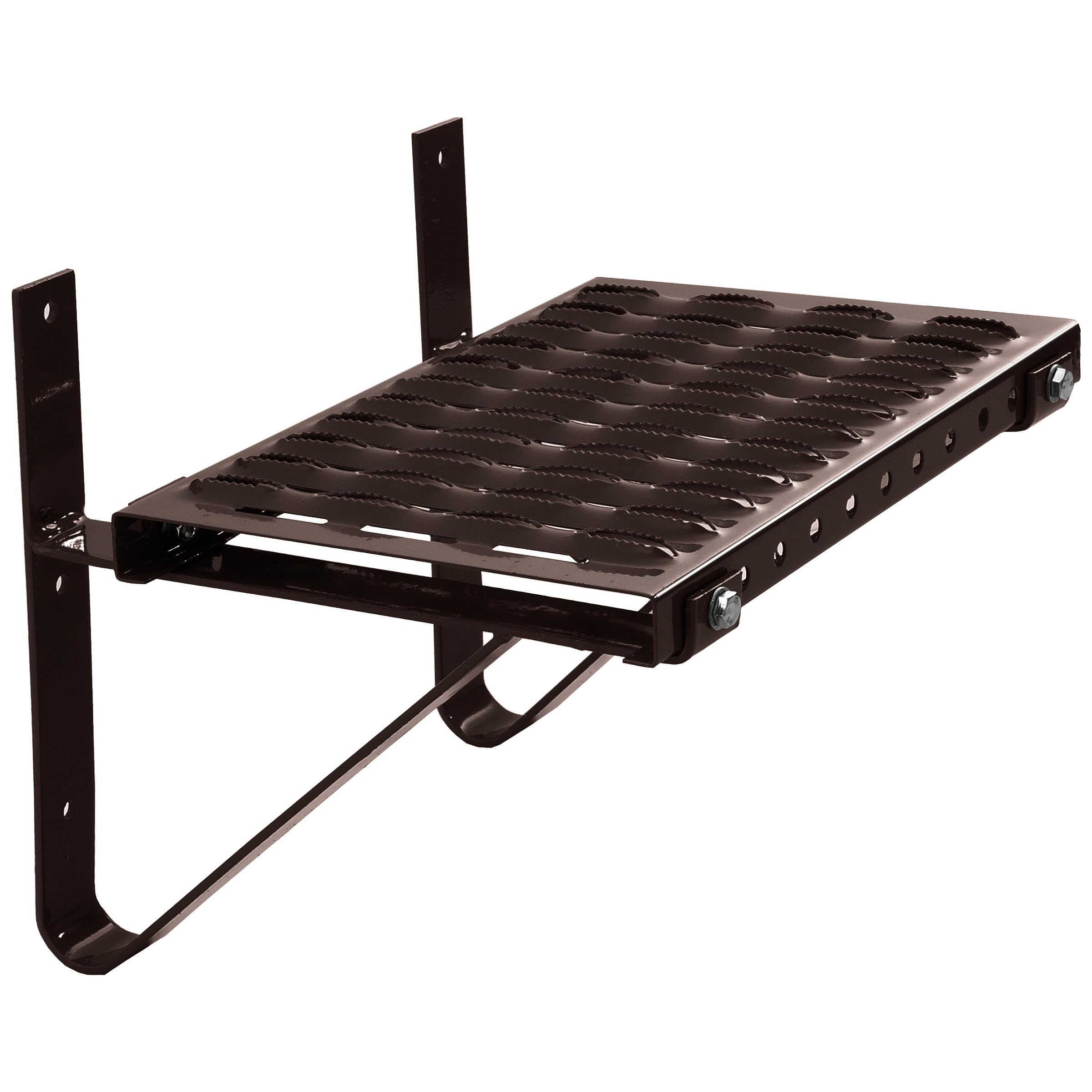 Parotec Gradino da Tetto – Gradini da tetto per spazzacamini – Griglia di camminamento per tetto – Gradino di salita – Piattaforma per camino/muro da 40 cm completa (RAL 8017 – Marrone)