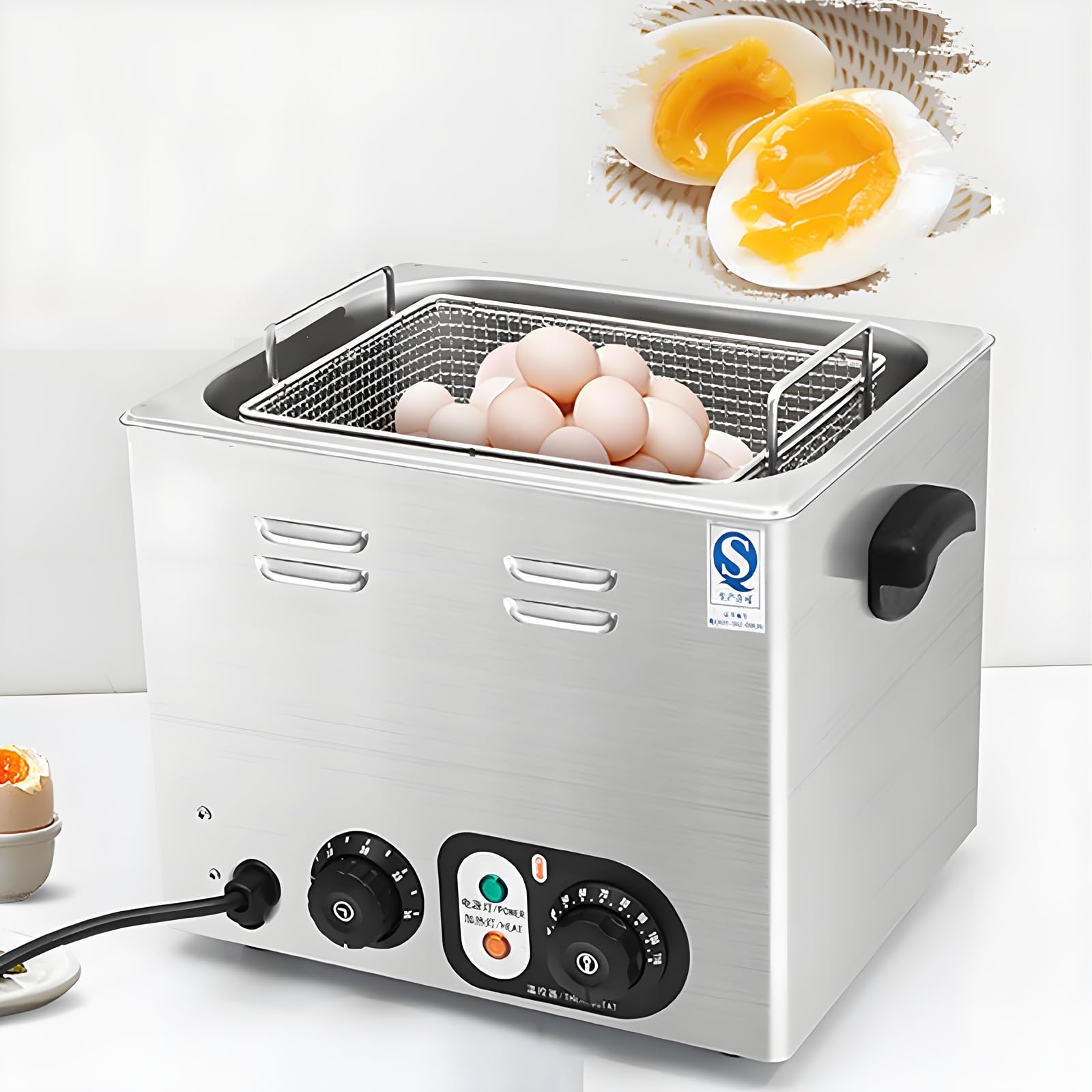 XCSCUK Automatic Egg Boiler,Commercial Soft-boiled Egg Maker,with Adjustable Temperature and Timer,for Kitchens/Hospitality Settings