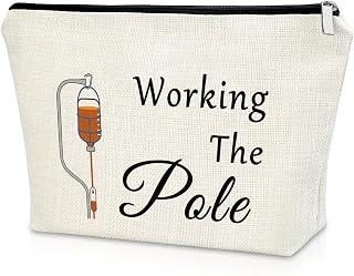 Sazuwu Nurse Practitioner Gifts for Women Funny Makeup Bag Nurse Appreciation Week Gifts Working the Pole Thank You Graduation Birthday Cosmetic Travel Bag