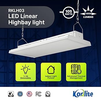 Konlite - 2 FT Linear LED Shop Lights, 105W, 14,170LM Bay