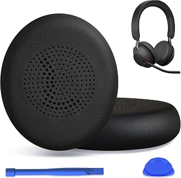 Replacement Ear Pads for Jabra Evolve2 65 Evolve 2 65MS 65UC MS UC/Evolve2 40 40UC 40MS USB/Elite 45h On-Ear Wireless Headset, Earpads Ear Cushions Ear Cups Cover Repair Parts Black