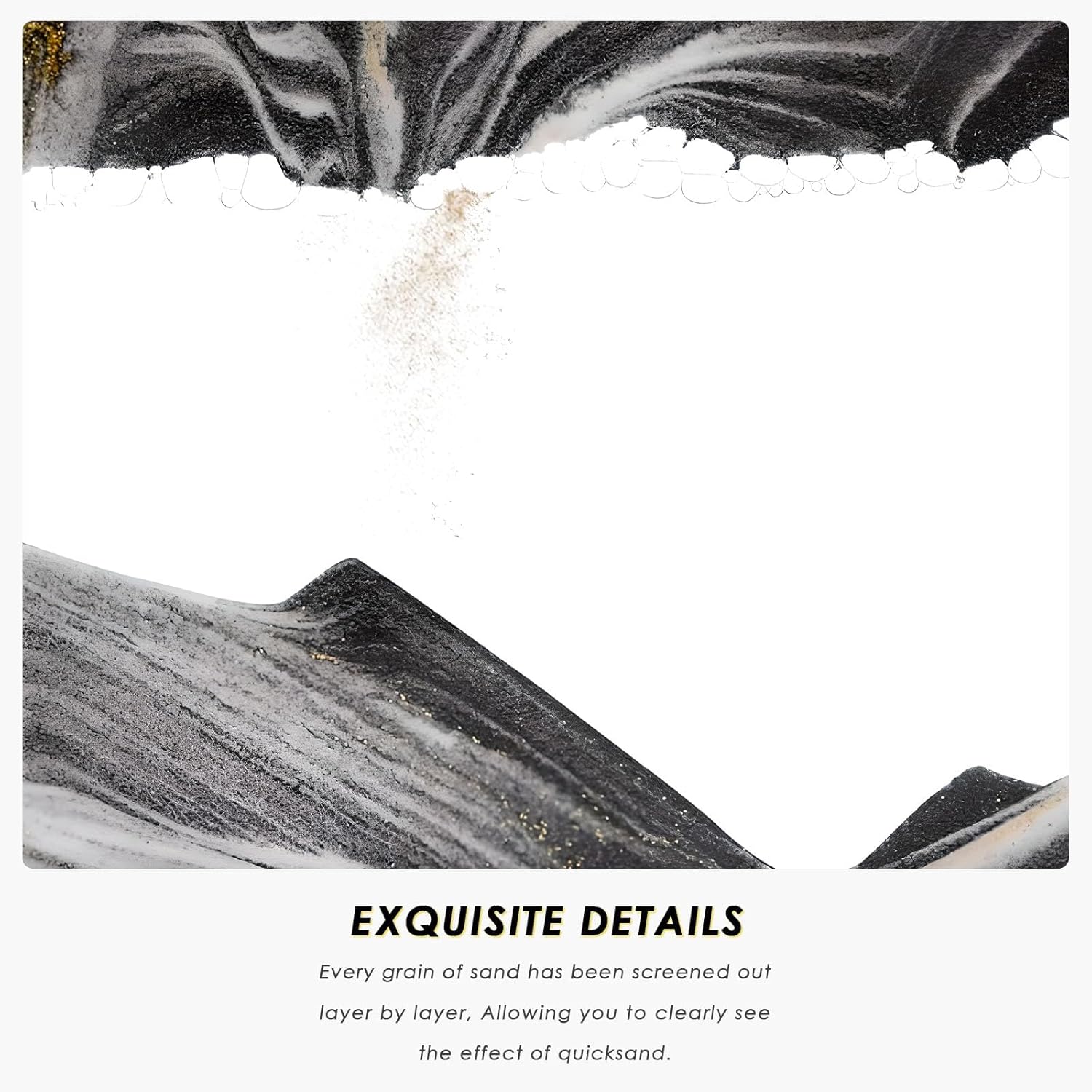 E-SHIDAI Moving Sand Art Picture in Motion Round Glass 3D Deep Sea Landscape, Dynamic Sand Art Sandscapes, Sensory (7in,Black)