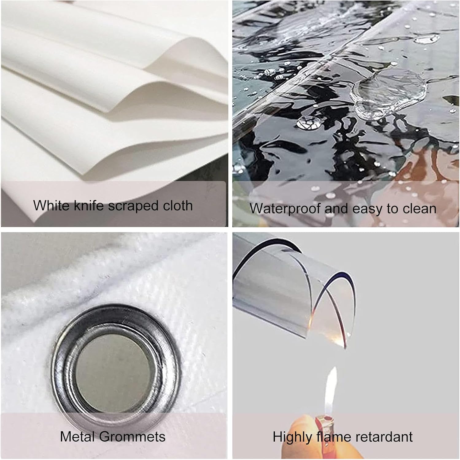 Outdoor Clear Tarp Curtains,Waterproof Pvc Tarpaulin Cover With Grommets,Pergola Gazebo Patio Porch Carport White Transparent Tarpaulin Side Panels,Partition Rain Curtains,W×H-2.5×6m(8.2*19.7ft)