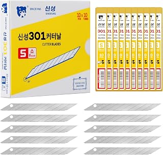 100 PCS 9MM Utility Knife Replacement Blades, Snap off Blades for Retractable Box Cutters and Knives, Hobby, Craft Knife, Stainless Steel Blade Sharp Heavy-duty Snap-off Blade 30 Degree