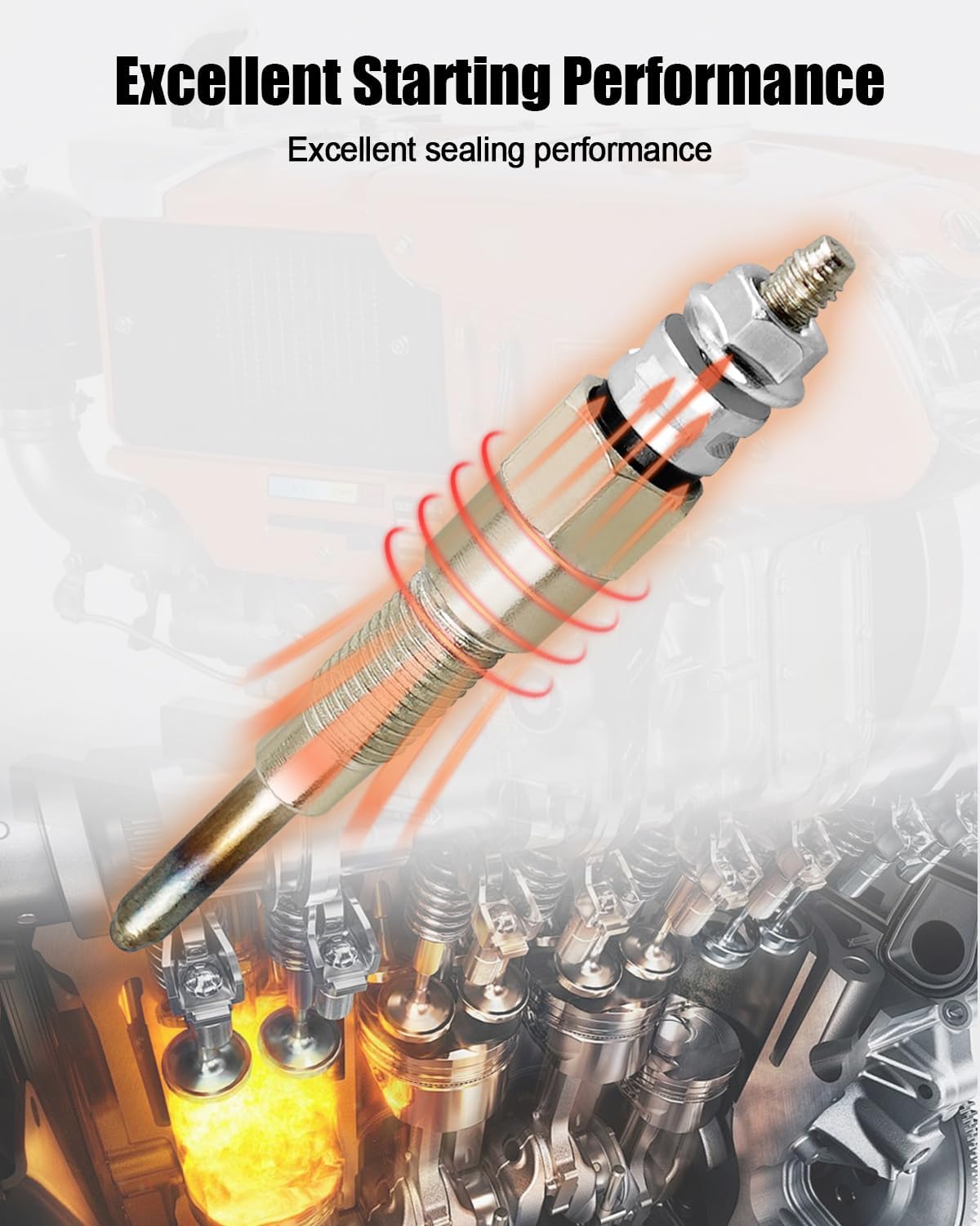 3 PCS 16851-65510 16851-65512 Glow Plug | Fit for Kubota D722 D902 D905 D1005 D1105 V1505 V1305 Tractor, B1700D B1700E ZD326 ZD331 Mower, BX1800D BX1830D Excavator
