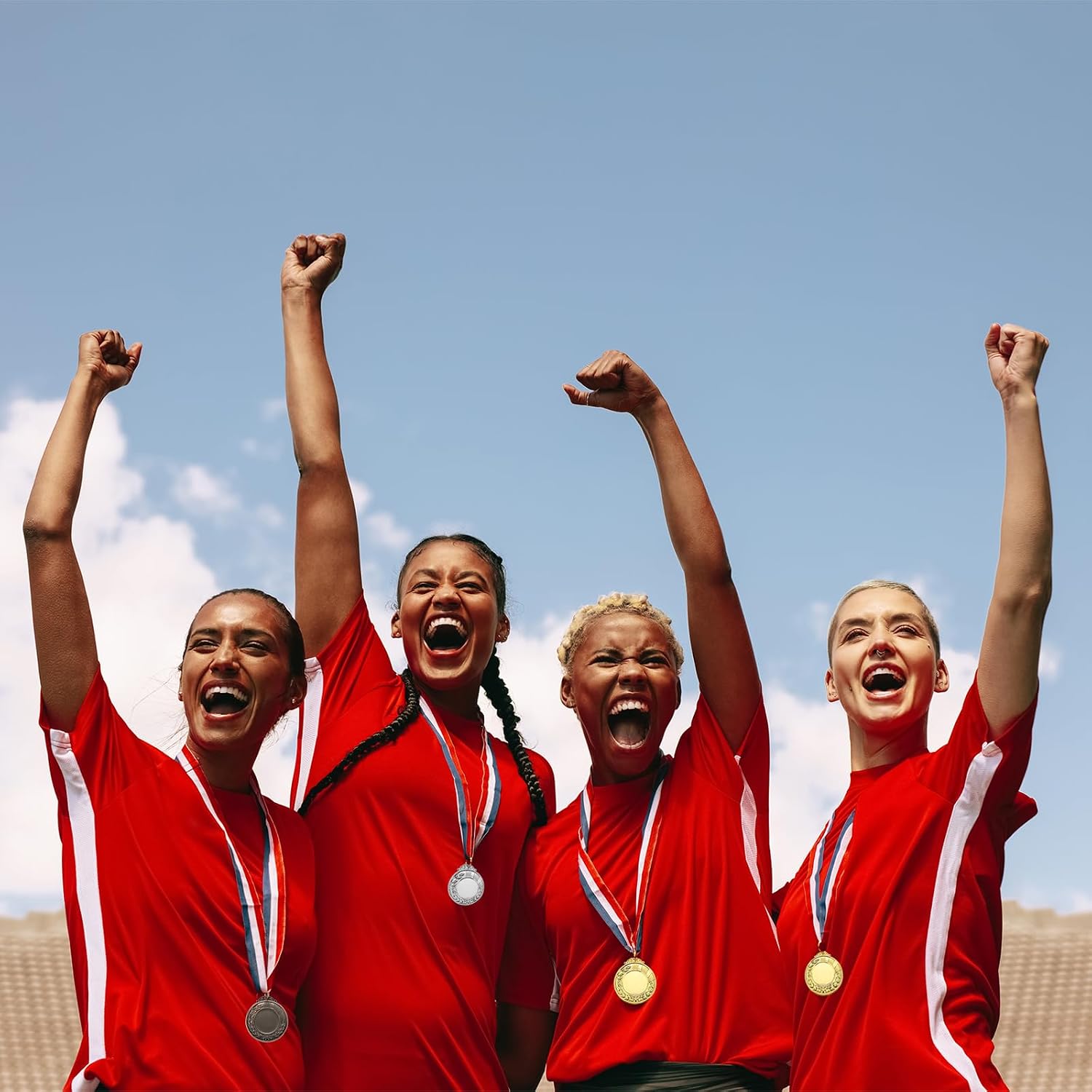 PATIKIL 2" Gold Badminton Medals, 2 Pack Badminton Award Medals with Ribbon Red White for Games Sports Competitions